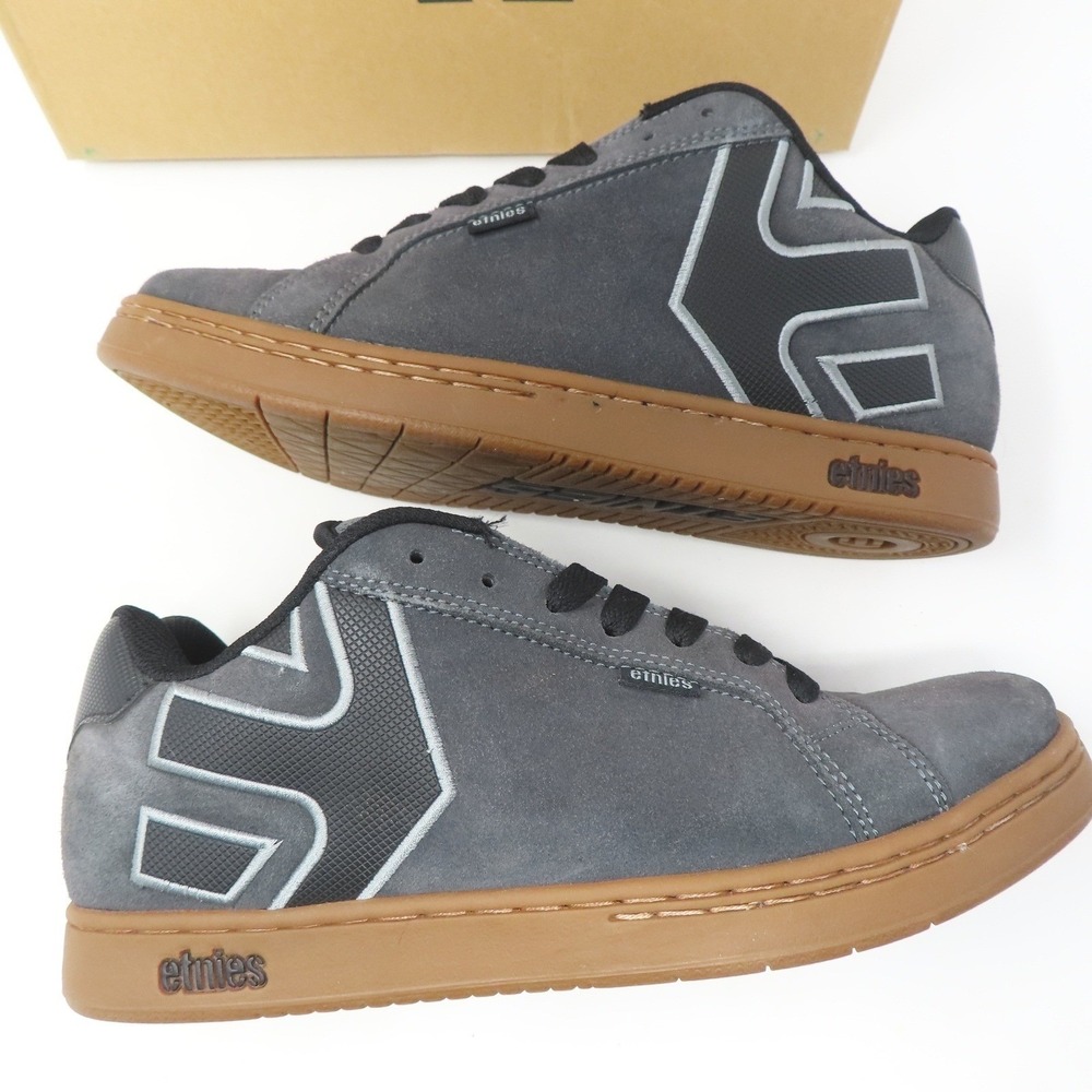 Etnies Fader Skate Shoes Gray Gum Mens 10 Suede Lace Up Sneakers with Box - Picture 3 of 14